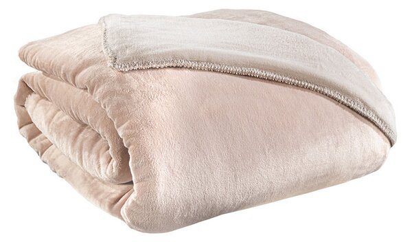 Κουβέρτα Fleece Υπέρδιπλη (220x240) + Διακοσμητική Μαξιλαροθήκη (Σετ) Guy Laroche Velvet Pudra