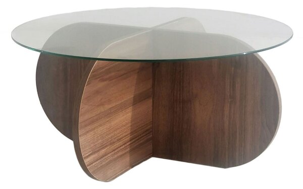 Τραπέζι Σαλονιού (Φ75x35) A-G Bubble 552NOS2240 Walnut