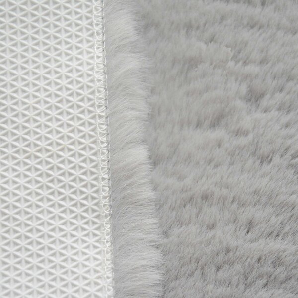 Στρογγυλό Χαλί Γούνινο (Φ160) New Plan Puffy FC6 Light Grey