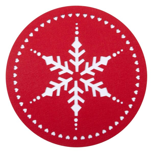 Χριστουγεννιάτικα Σουπλά (Σετ 2τμχ) Nef-Nef Homeware Snow Flake Red