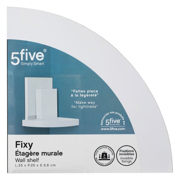 Γωνιακό Ράφι Τοίχου (25x25x3.8) F-V Fixi White 181396B