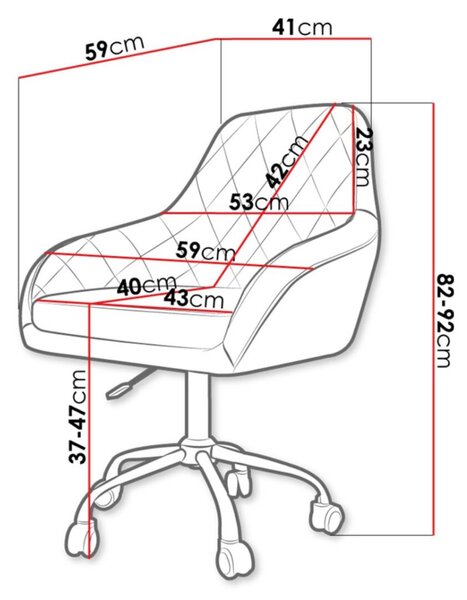 Καρέκλα γραφείου Muz 1018-Mple - 58.00Χ55.00Χ90.00cm