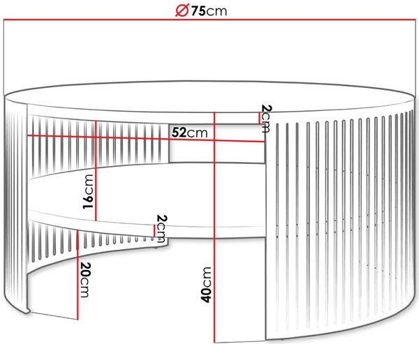 Τραπεζάκι σαλονιού Fikoli-Mauro-Gkri - 0.00Χ0.00Χ0.00cm