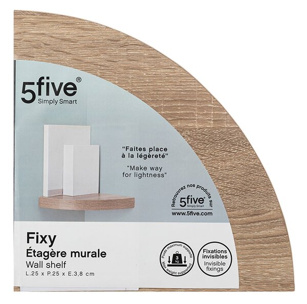 Γωνιακό Ράφι Τοίχου (25x25x3.8) F-V Fixi Oak 181396C