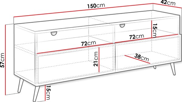 Έπιπλο τηλεόρασης Temerra 2K-Mpez - 150.00Χ42.00Χ57.00cm