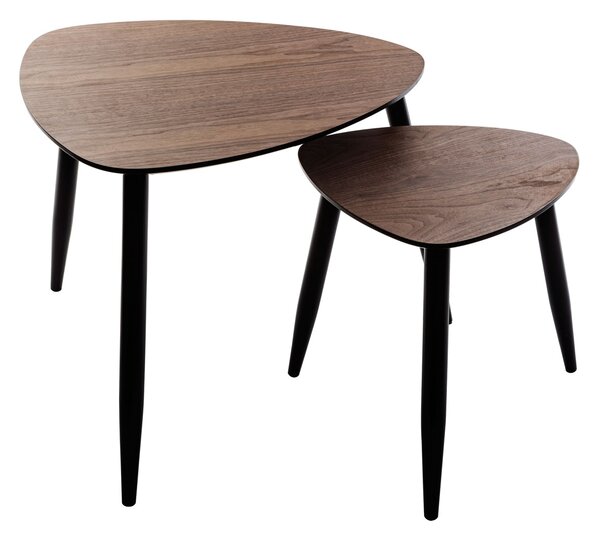 Τραπέζια Σαλονιού (Σετ 2τμχ) A-S Mileo Walnut 166640