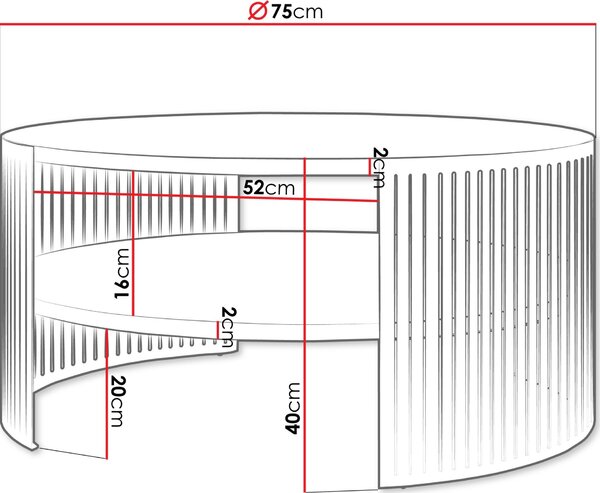 Τραπεζάκι σαλονιού Fikoli GD-Leuko-Xriso - 0.00Χ0.00Χ0.00cm