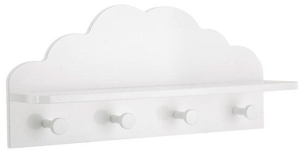 Κρεμάστρα Τοίχου 4 Θέσεων Με Ράφι (48x12x22) A-S Cloud White 127163B