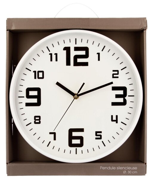 Ρολόι Τοίχου (Φ30) Αθόρυβο A-S White 114555F