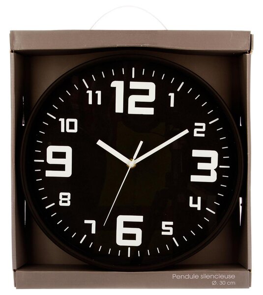 Ρολόι Τοίχου (Φ30) Αθόρυβο A-S Black 114555G