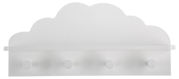 Κρεμάστρα Τοίχου 4 Θέσεων Με Ράφι (48x12x22) A-S Cloud White 127163B