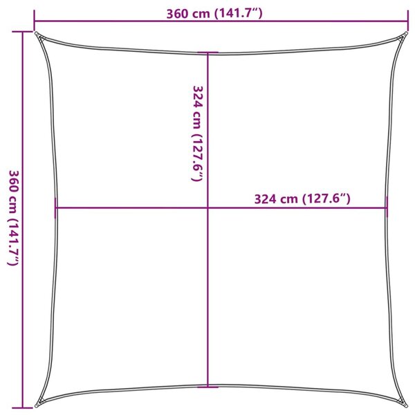 Πανί Σκίασης Μαύρο 3,6 x 3,6 μ. από HDPE 160 γρ./μ² - Μαύρο