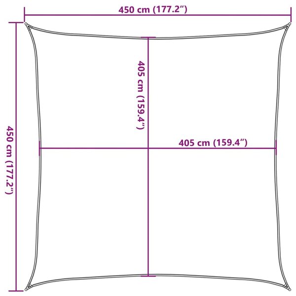 Πανί Σκίασης Καφέ 4,5 x 4,5 μ. από HDPE 160 γρ./μ² - Καφέ