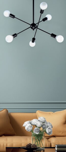Φωτιστικό Οροφής Πολύφωτο Homelighting Gwen 77-8091 Black