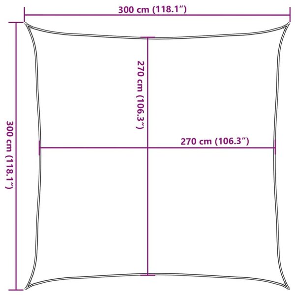 Πανί Σκίασης Καφέ 3 x 3 μ. από HDPE 160 γρ./μ² - Καφέ