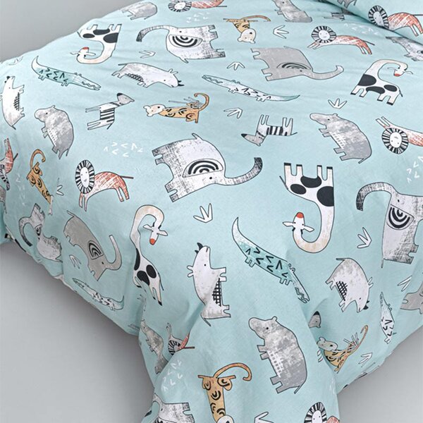 Παπλωματοθήκη Μονή (Σετ 165x225) 2 Όψεων Guy Laroche Zootopia Aqua Grey