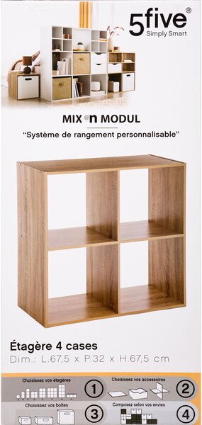 Βιβλιοθήκη Δαπέδου 4 Θέσεων (67.5x32x67.5) F-V Box Mix Nat 138908