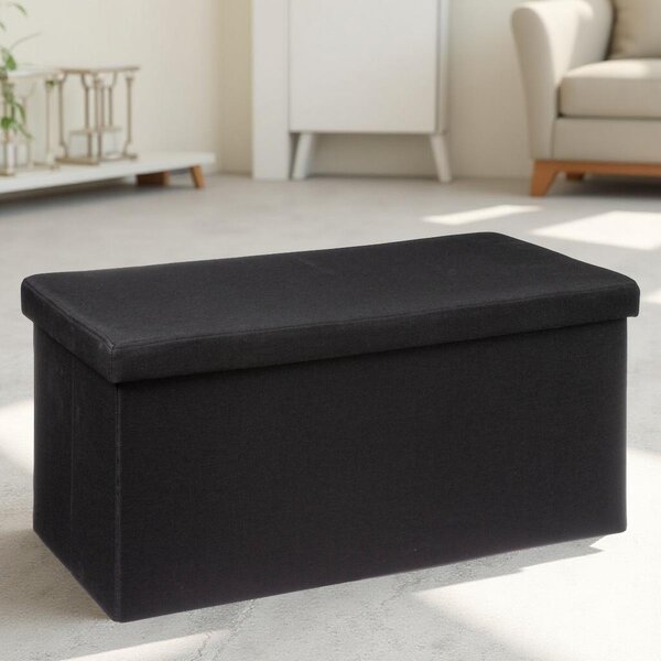 Ταμπουρέ Με Αποθηκευτικό Χώρο (76x38x38) A-S Black 167847B