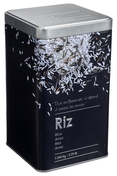 Δοχείο Για Ρύζι 1.25kg (Φ10.7x18.4) F-V Embossed Black 136307