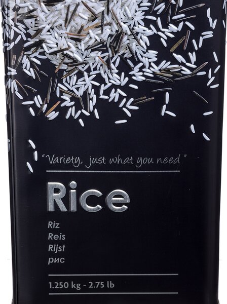 Δοχείο Για Ρύζι 1.25kg (Φ10.7x18.4) F-V Embossed Black 136307