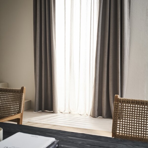 Κουρτίνα Συσκότισης (155x280) Με Τρέσα Gofis Home Nap Warm Beige 129/47