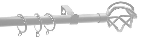 Κουρτινόξυλο Φ19mm Μονό Επεκτεινόμενο 120-210cm Με Άκρα Grace White 790123
