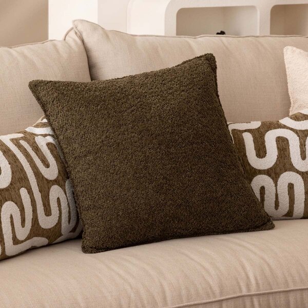 Διακοσμητικό Μαξιλάρι Μπουκλέ (45x45) A-S Soana Khaki 204403D
