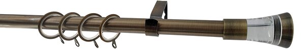 Κουρτινόξυλο Φ19mm Μονό Επεκτεινόμενο 120-210cm Με Άκρα Grace Bronze 999124