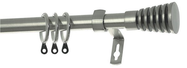 Κουρτινόξυλο Φ19mm Μονό Επεκτεινόμενο 120-210cm Με Άκρα Grace Chrome Brushed 790205