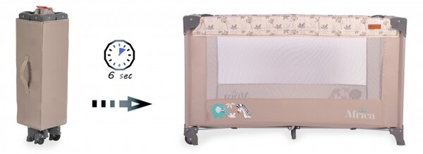 Παρκοκρέβατο (0+ Μηνών/Έως 15kg) Cangaroo Africa Beige