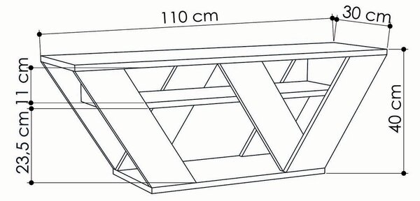 Έπιπλο Τηλεόρασης (110x30x40) A-G Pipralla 776HMS3035 Anthracite