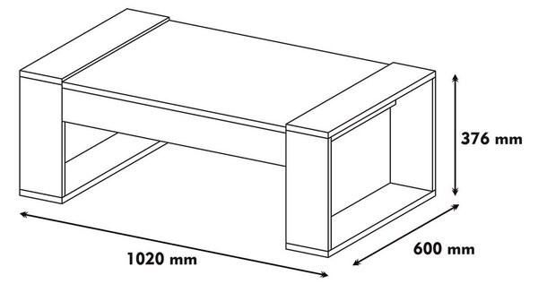 Τραπέζι Σαλονιού (102x60x37.6) A-G Venus 845HCT2819 Walnut Cream