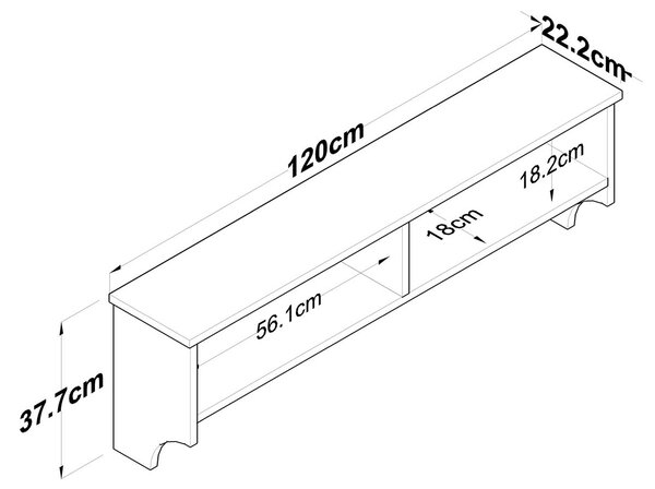 Κρεμάστρα Τοίχου 5 Θέσεων Με Ράφια (120x22x37) A-G 543WRN1602 White Walnut