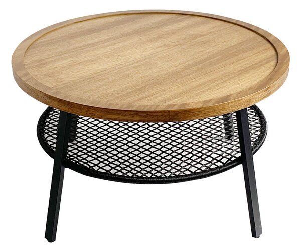 FILET COFFEE TABLE ΦΥΣΙΚΟ ΜΑΥΡΟ 75x75xH43cm