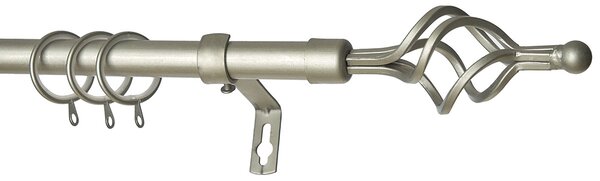 Κουρτινόξυλο Φ19mm Μονό Επεκτεινόμενο 120-210cm Με Άκρα Grace Silver 597198