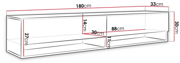 Έπιπλο τηλεόρασης Doka-Μήκος: 180 εκ. - 180.00Χ33.00Χ30.00cm