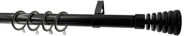 Κουρτινόξυλο Φ28mm Μονό Επεκτεινόμενο 160-300cm Με Άκρα Grace Nikel Black 998436