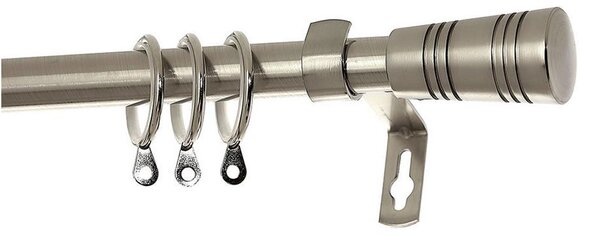 Κουρτινόξυλο Φ19mm Μονό Επεκτεινόμενο 120-210cm Με Άκρα Grace Bold Brushed Chrome 790135