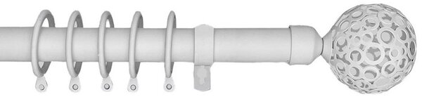 Κουρτινόξυλο Φ25mm Μονό Επεκτεινόμενο 160-300cm Με Άκρα Grace Lilie White Mat 599279