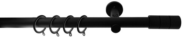 Κουρτινόξυλο Φ28mm Μονό Επεκτεινόμενο 140-240cm Με Άκρα Grace Black Mat 998738