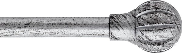 Κουρτινόξυλο Φ19mm Μονό Επεκτεινόμενο 120-210cm Με Άκρα L-N Zen Silver/Black 75033120931