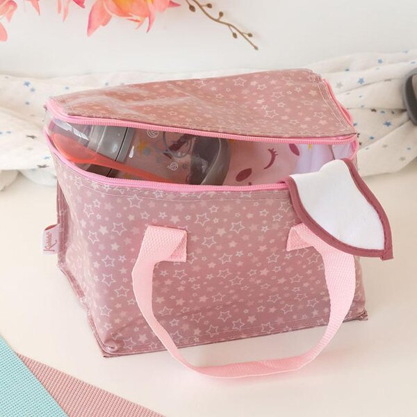 Ισοθερμική Τσάντα Φαγητού (22x13x16) Kiokids Stars Ροζ 3007