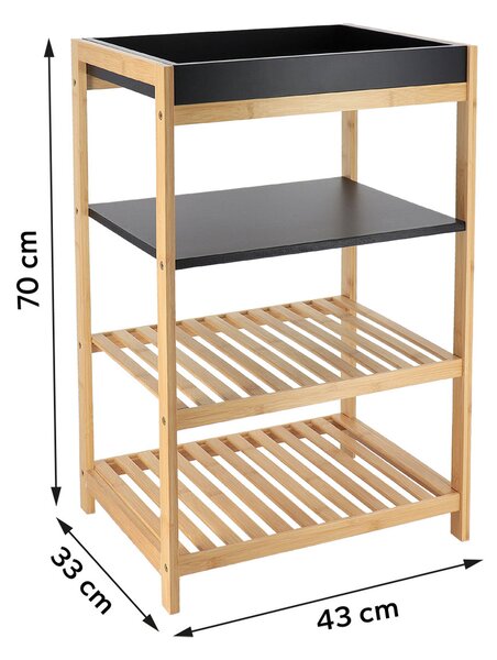 Ραφιέρα Δαπέδου 4 Θέσεων (43x33x70) T-D Black/Bamboo 98226195