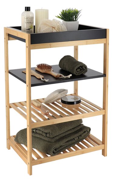 Ραφιέρα Δαπέδου 4 Θέσεων (43x33x70) T-D Black/Bamboo 98226195