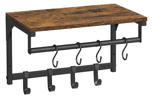 Κρεμάστρα Τοίχου 8 Θέσεων Με Ράφι (40x24x24) Vasagle LCR103B01