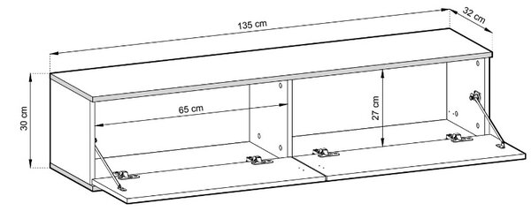 Έπιπλο τηλεόρασης Loro II-Gkri - 135.00Χ32.00Χ30.00cm