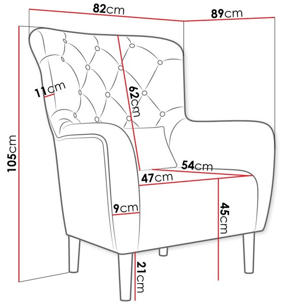 Πολυθρόνα Hemdal-Gkri - 85.00Χ85.00Χ80.00cm