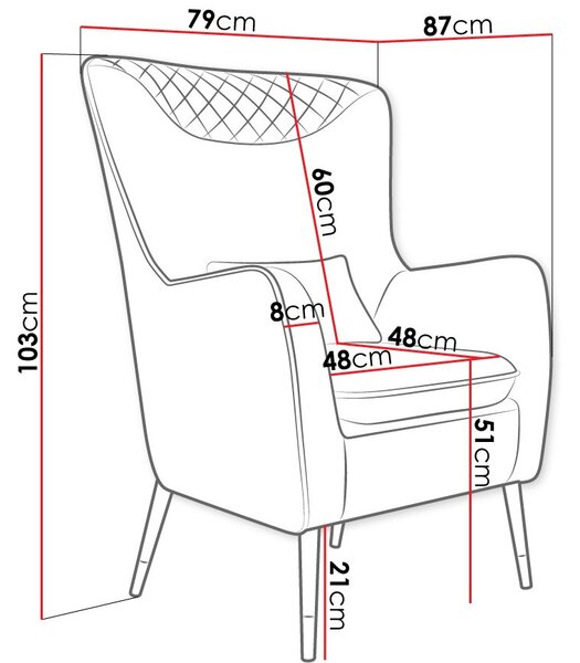 Πολυθρόνα Lofner-Menta - 90.00Χ88.00Χ85.00cm