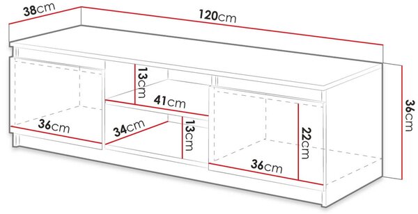 Έπιπλο τηλεόρασης Dingo-Fusiko - 120.00Χ38.00Χ36.00cm