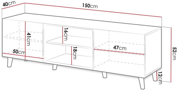 Έπιπλο τηλεόρασης Vamos 150 - 150.00Χ40.00Χ52.00cm